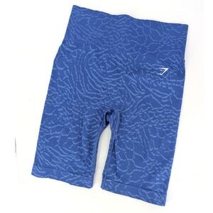 Gymshark Adapt Animal Blue Print Seamless High‎ Rise Shorts Womens Medium
